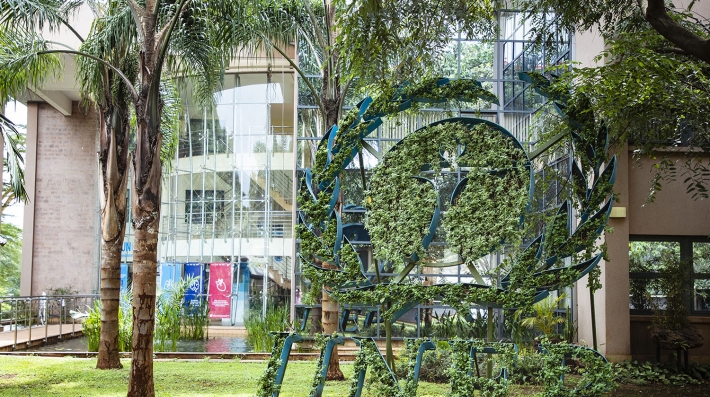 UNEP logo at United Nations Headquarters in Nairobi